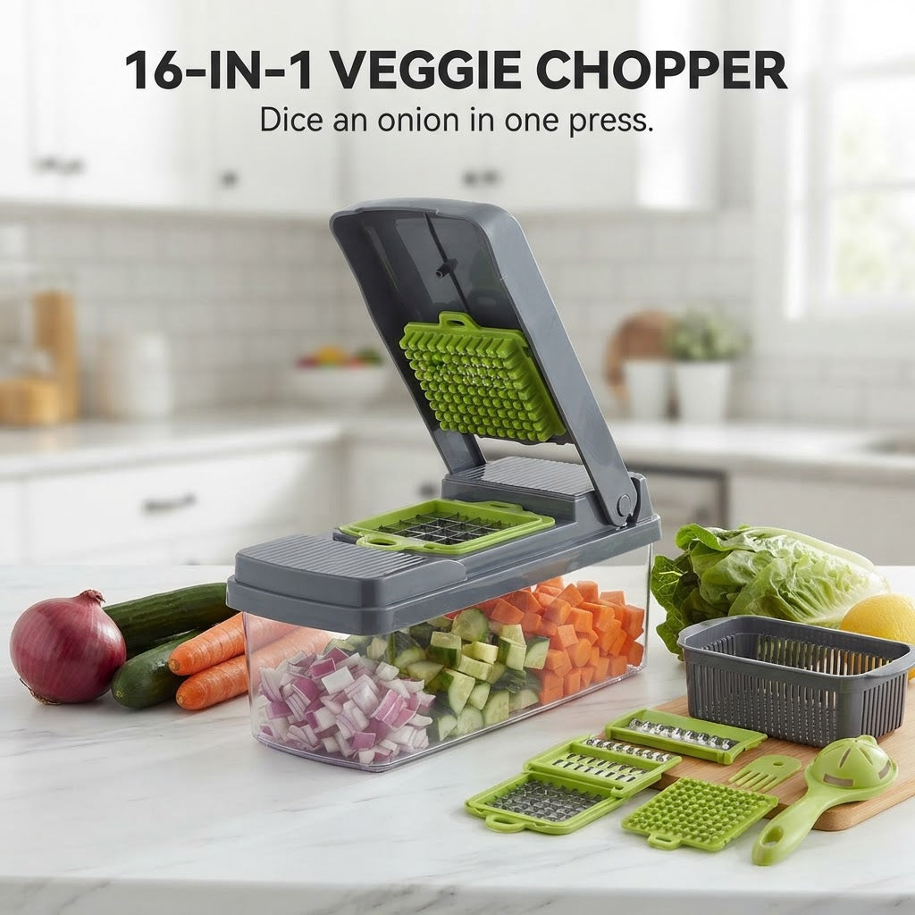 16-in-1 Vegetable Chopper with Container