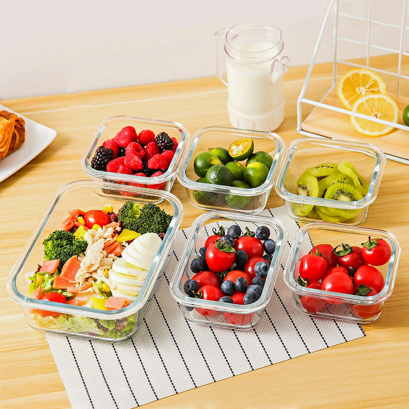 Glass meal prep containers