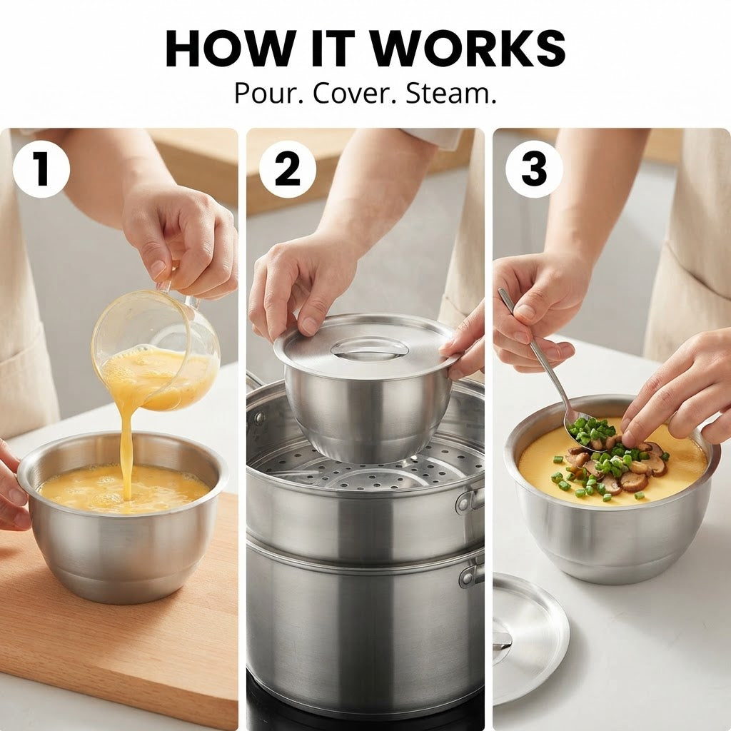 Stainless Steel Steaming Bowl - How it works