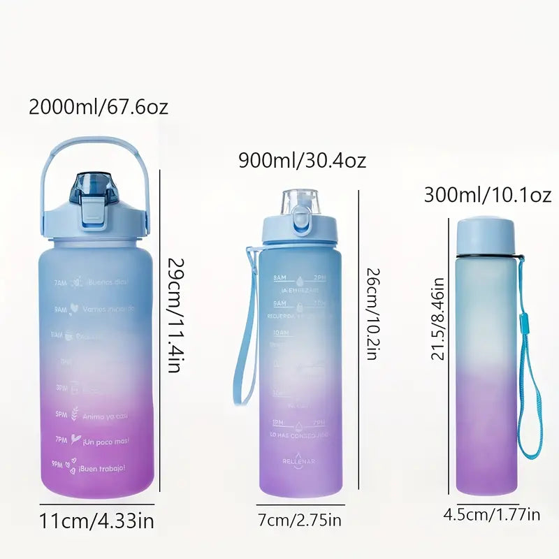 Motivational Half-Gallon Water Bottle Set (3 Pieces)