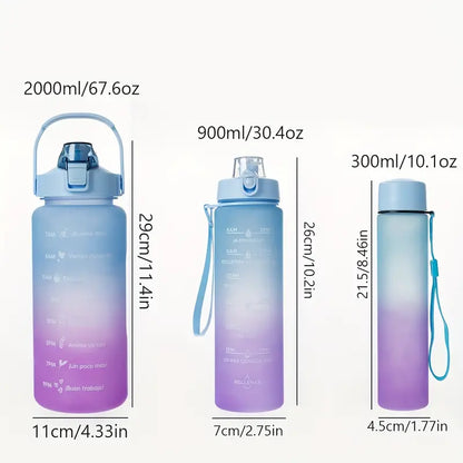 Motivational Half-Gallon Water Bottle Set (3 Pieces)