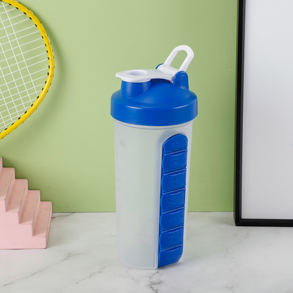 2-in-1 Protein Shaker with 7-Day Pill Organizer