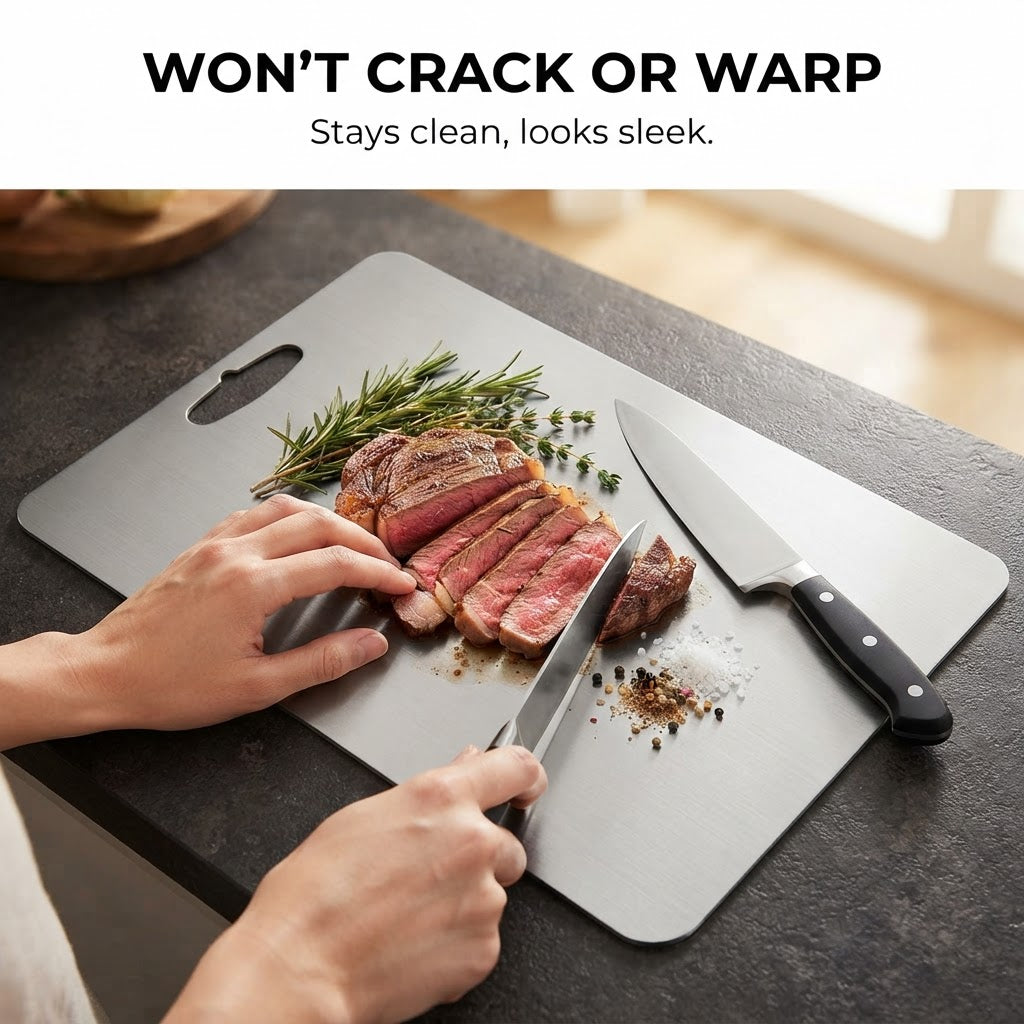 Stainless Steel Cutting Board - Won't crack or warp