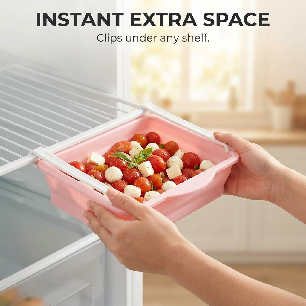 Pull-Out Fridge Organizer Drawer - Instant extra space