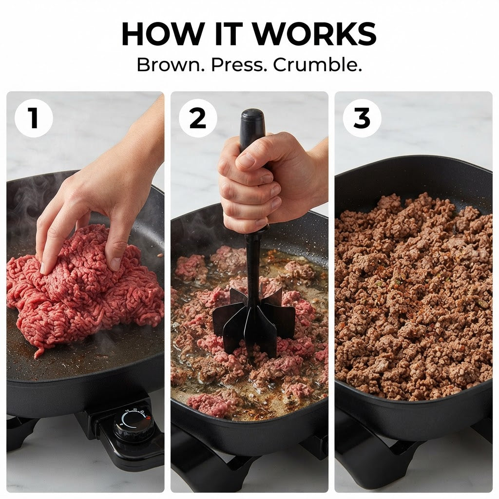 Ground Meat Chopper & Masher - How it works