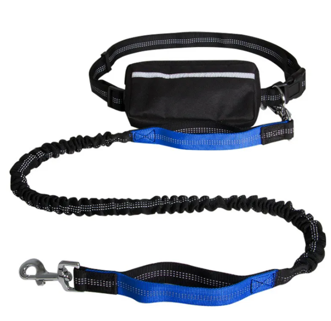 Hands-Free Reflective Dog Leash with Waist Pouch