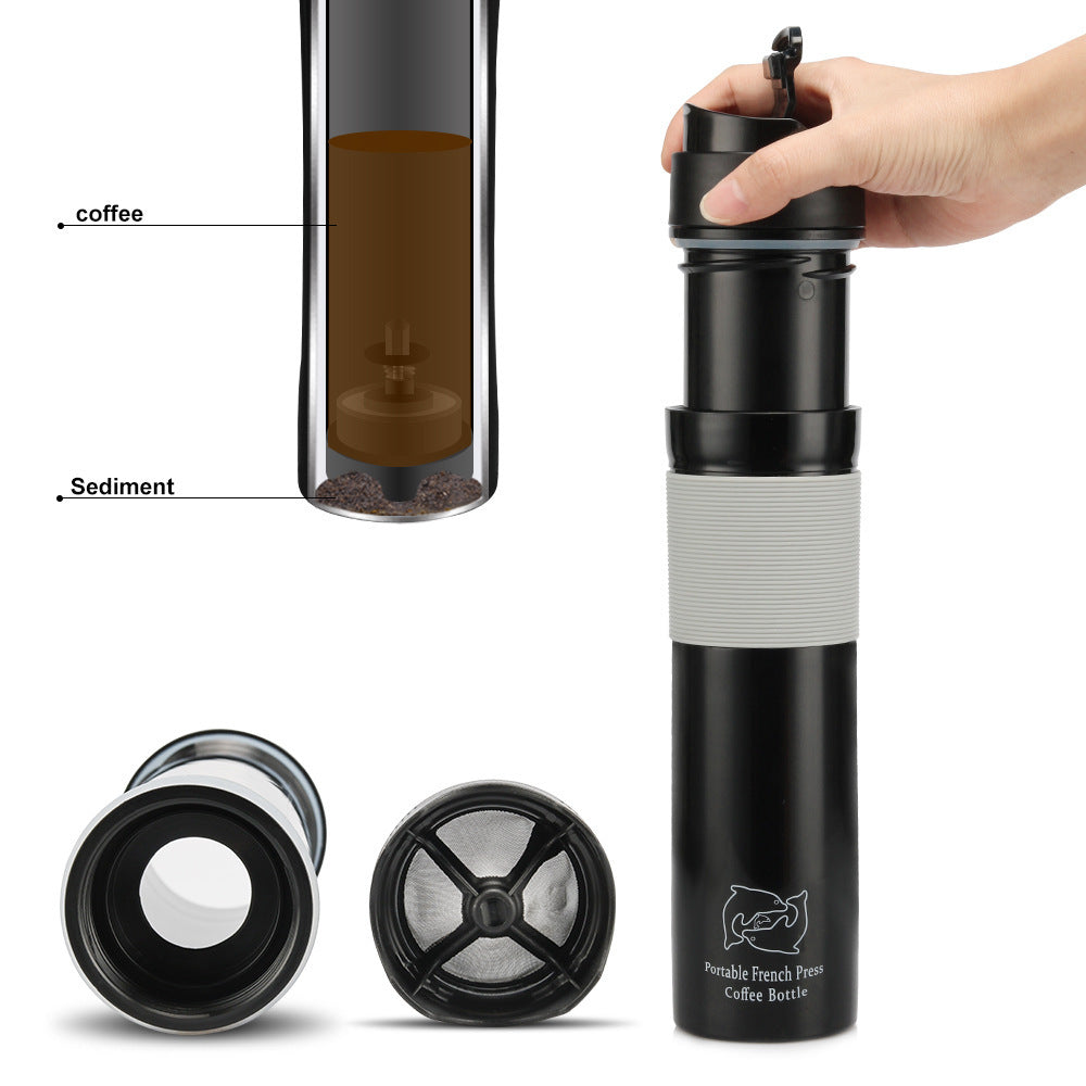 Portable French Press Coffee Bottle