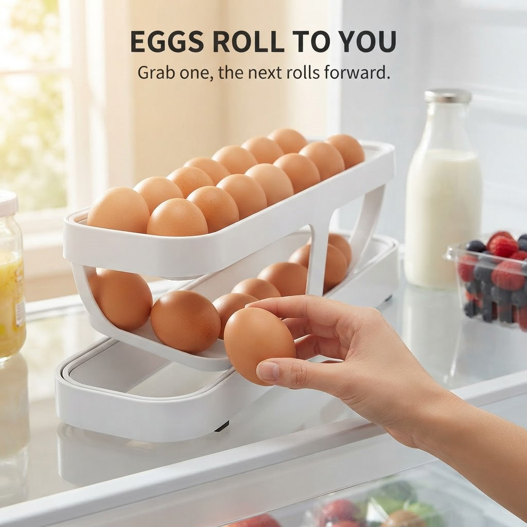 Fridge Egg Holder - Eggs roll to you