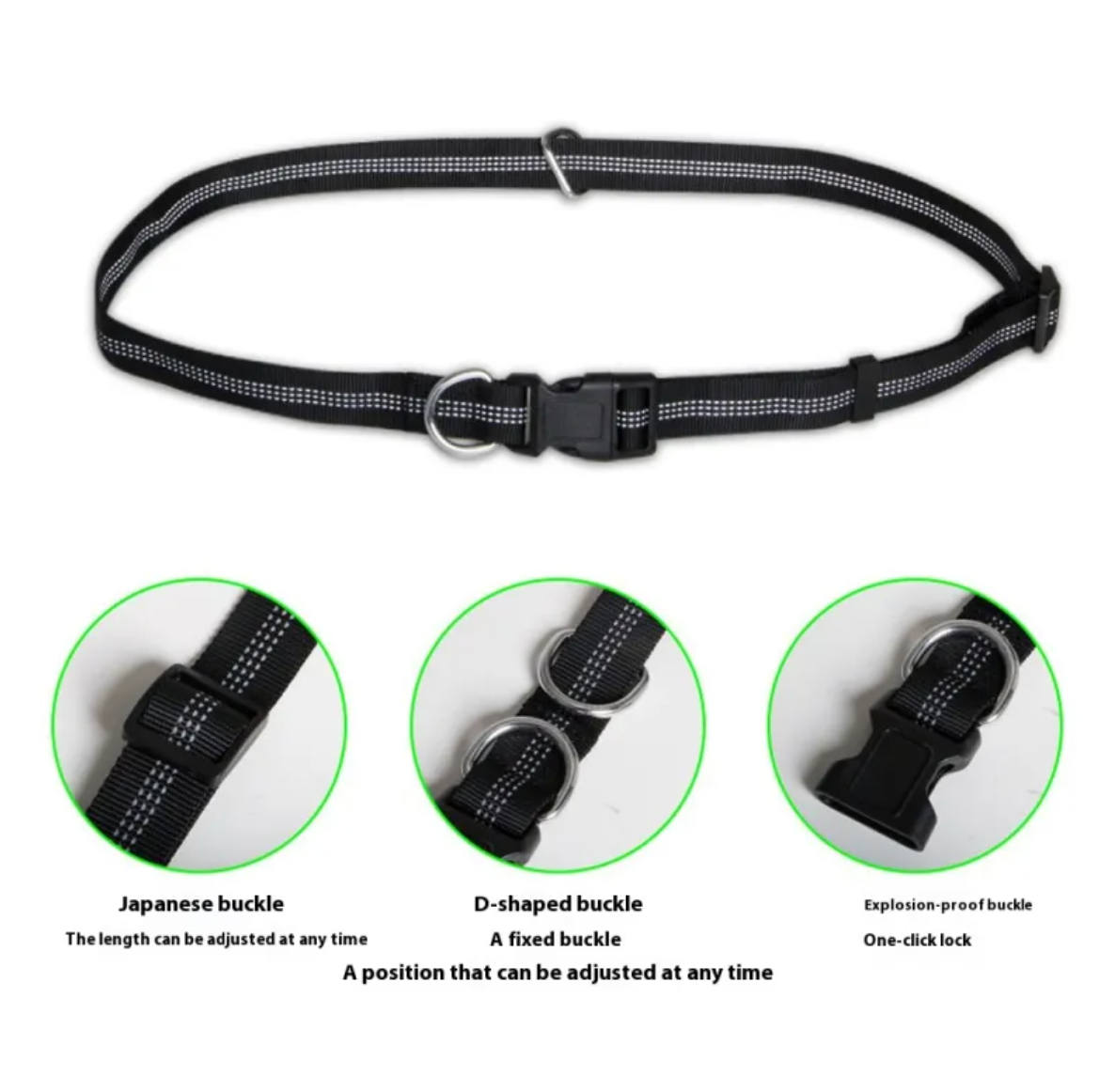 Hands-Free Reflective Dog Leash with Waist Pouch