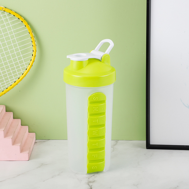 2-in-1 Protein Shaker with 7-Day Pill Organizer