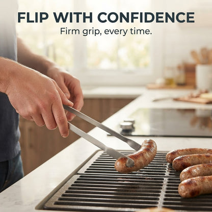 Stainless Steel Grill Tongs - Flip with confidence