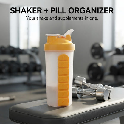 Protein Shaker + Pill Organizer