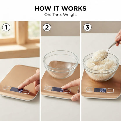 Rechargeable Digital Kitchen Scale - How it works