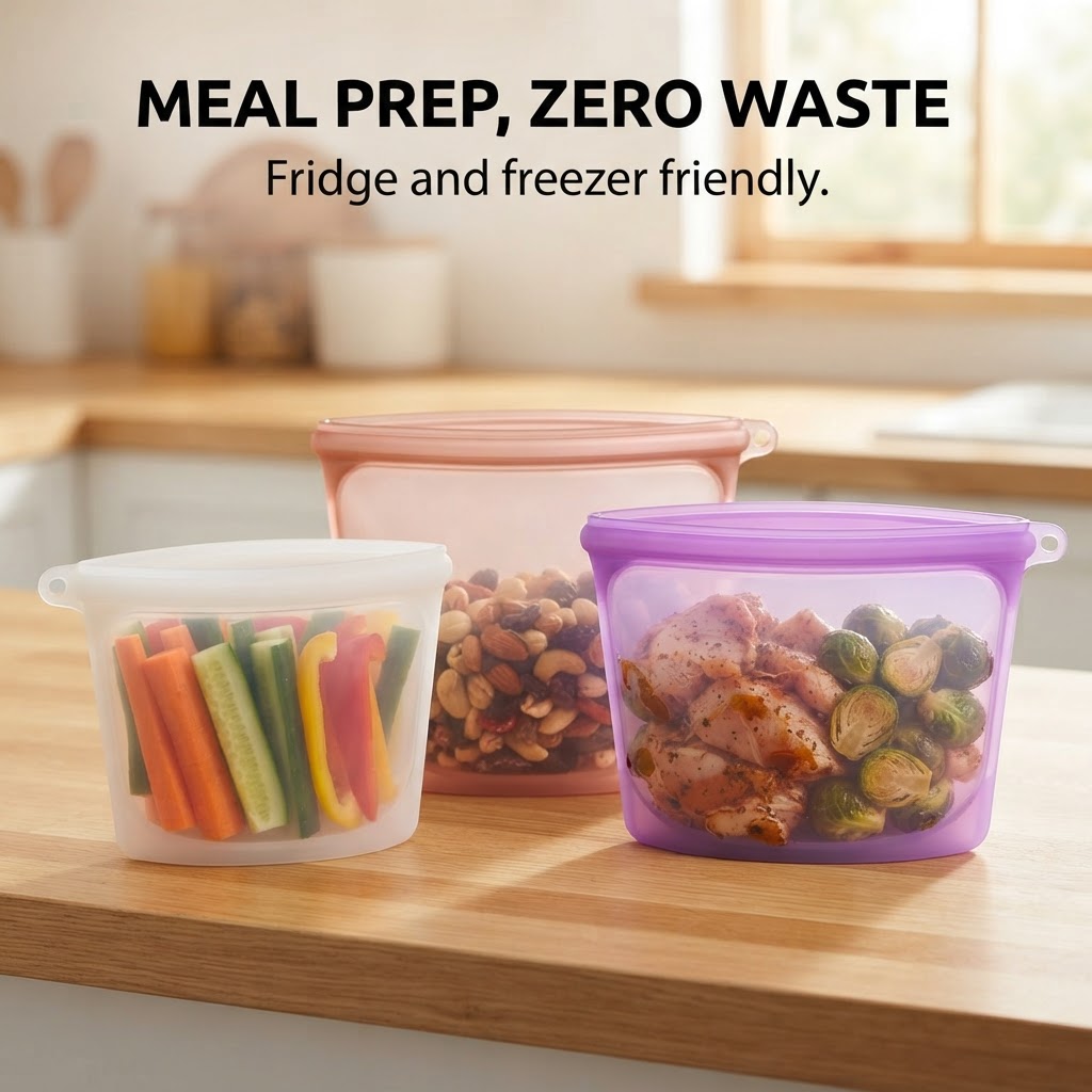 Reusable Silicone Food Storage Bag - Meal prep, zero waste