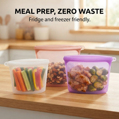 Reusable Silicone Food Storage Bag - Meal prep, zero waste