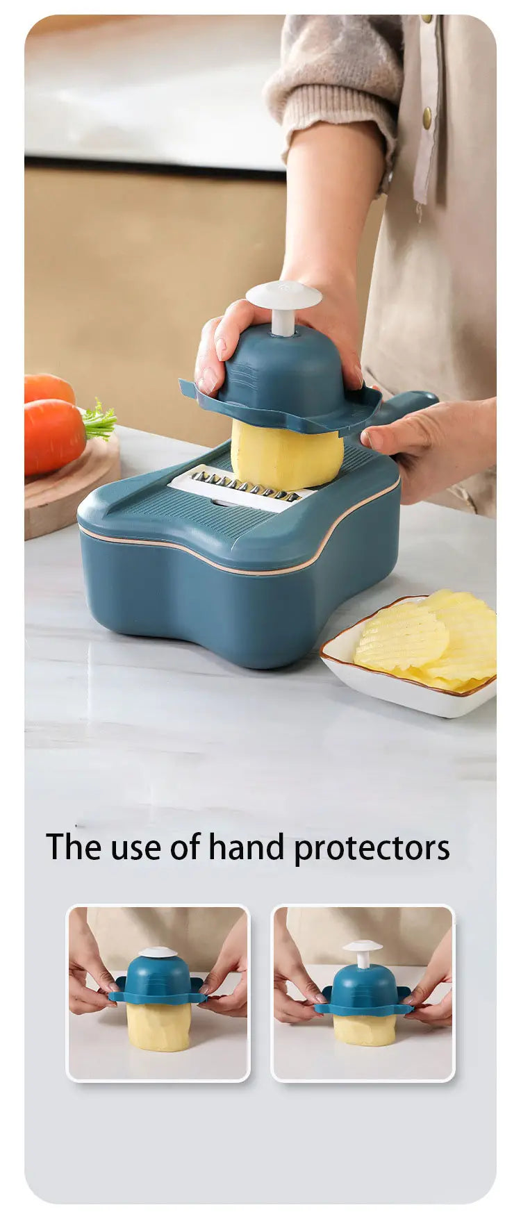 Mandoline Slicer with Hand Guard & Container