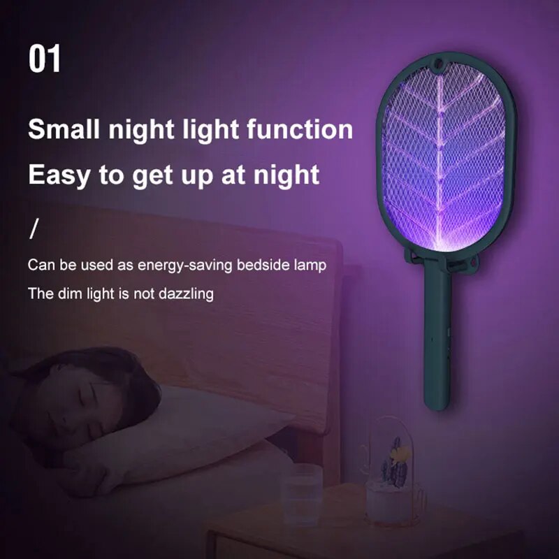 2-in-1 Rechargeable Bug Zapper Racket & Lamp