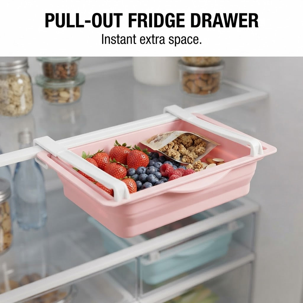 Pull-Out Fridge Organizer Drawer