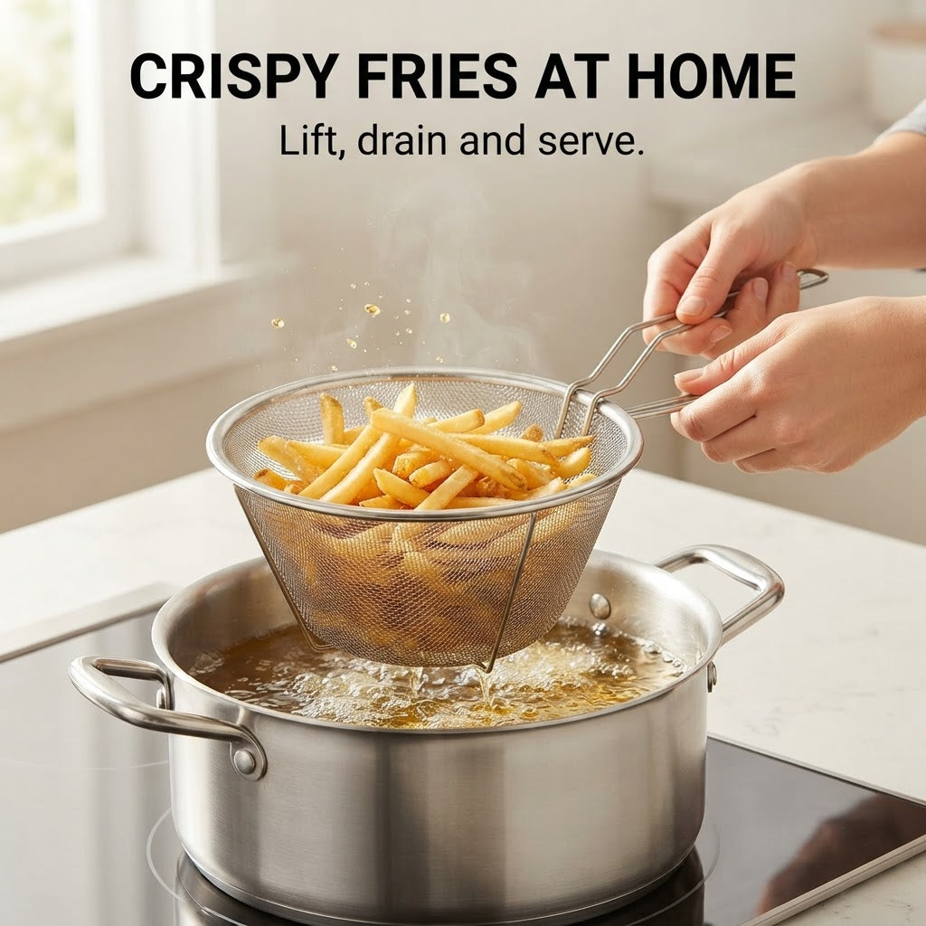 Stainless Steel Frying Basket - Crispy fries at home