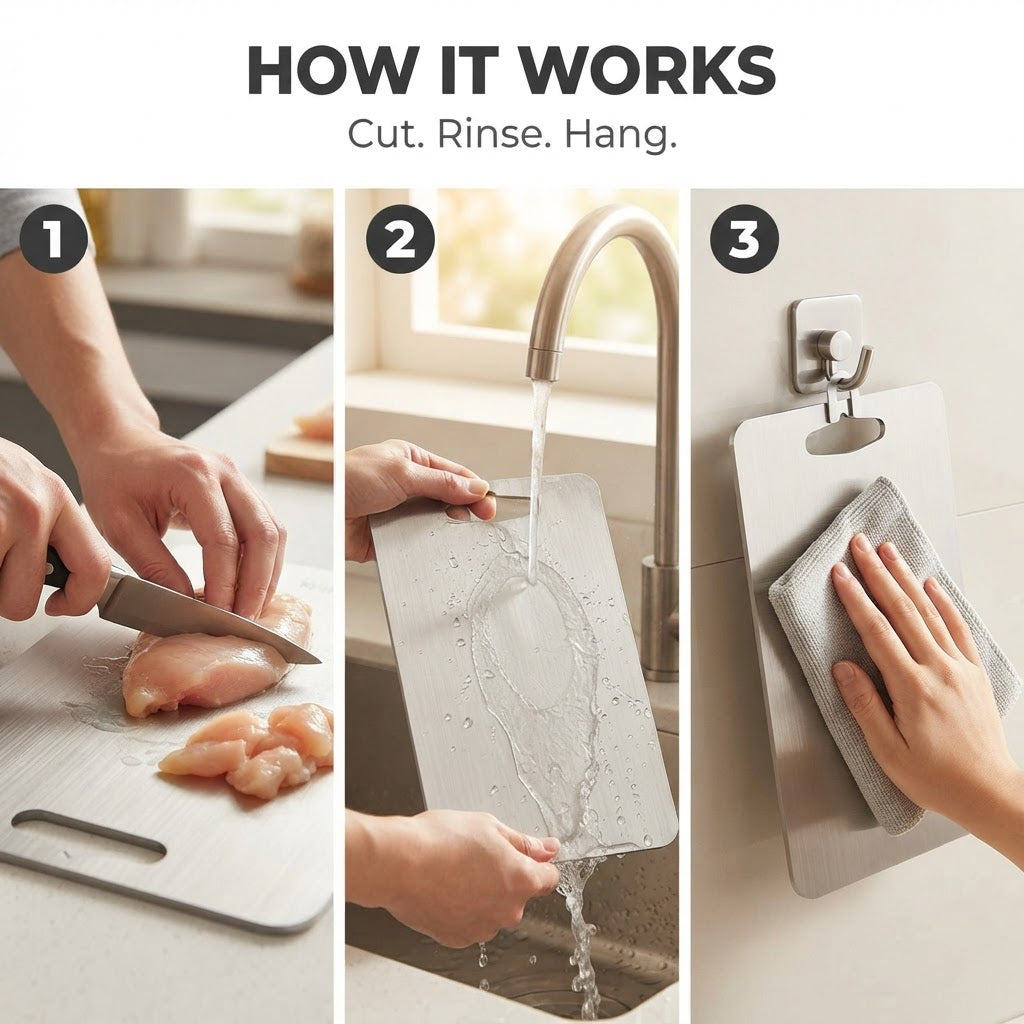 Stainless Steel Cutting Board - How it works