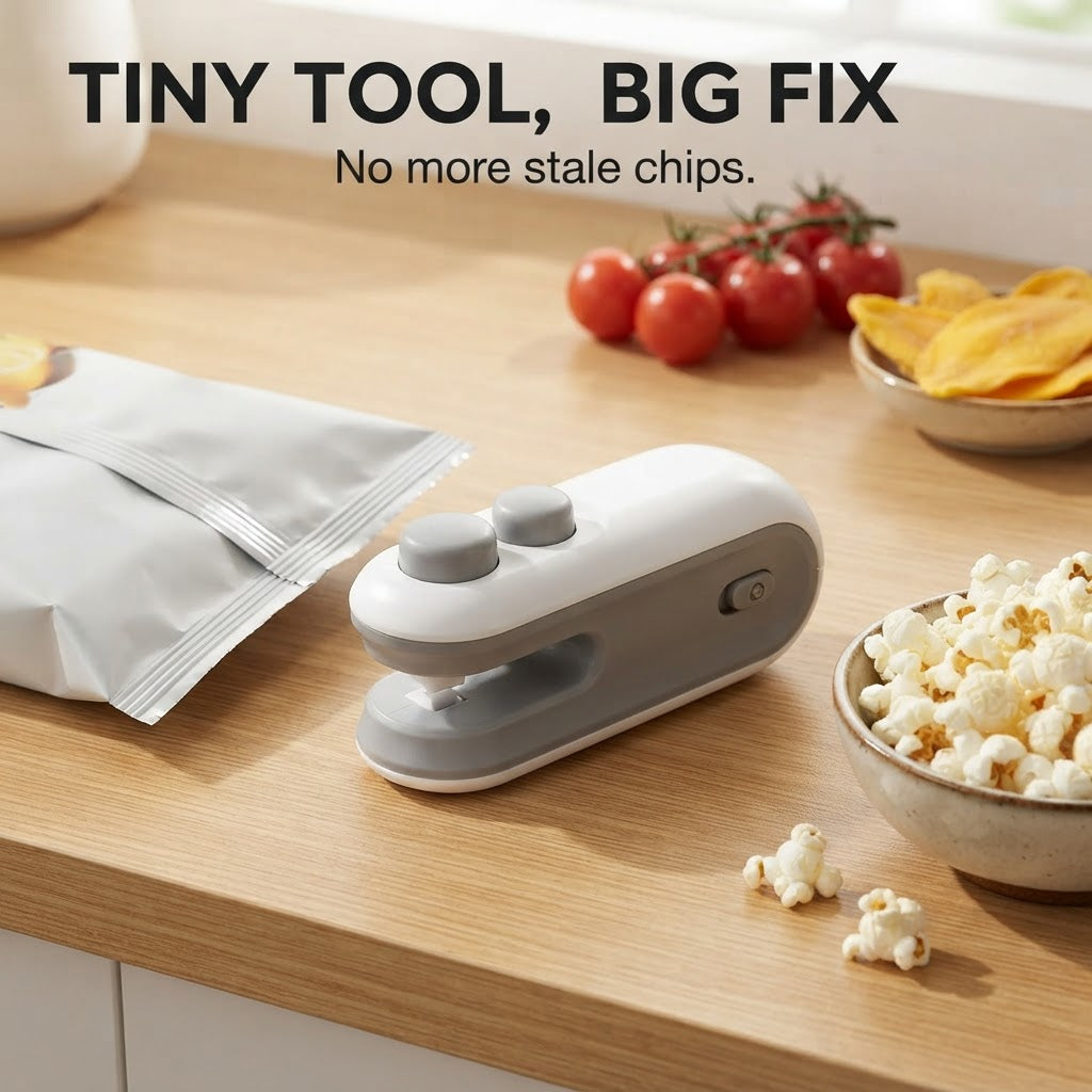 2-in-1 Mini Bag Sealer & Cutter - Tiny tool, big fix