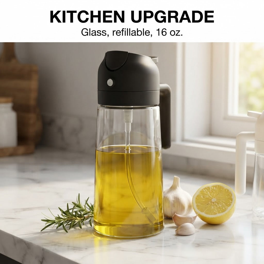 2-in-1 Glass Oil Dispenser & Sprayer - Kitchen upgrade