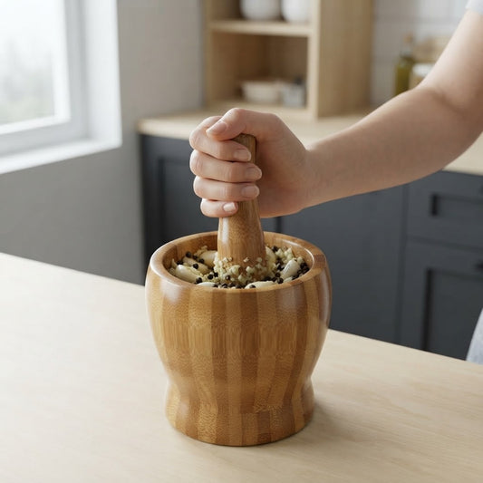 Wooden Mortar & Pestle