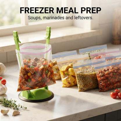 Meal Prep Bag Holder Stand - Freezer meal prep