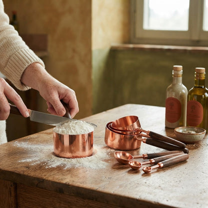 Copper Measuring Cups & Spoons Set (8-Piece)
