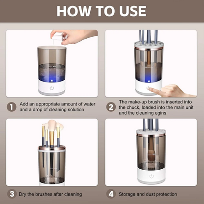 Electric Makeup Brush Cleaner - Wash and Dry Brushes in Seconds