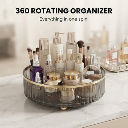 360° rotating organizer in clear grey