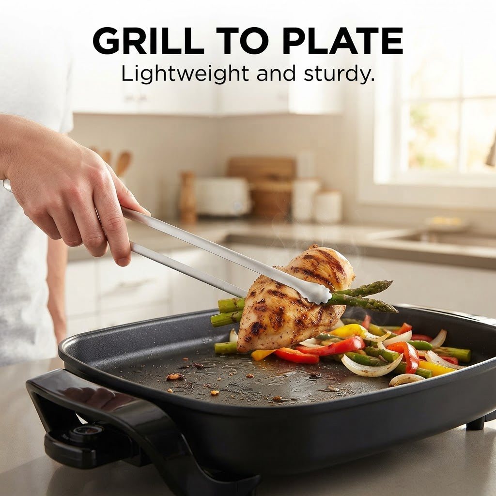 Stainless Steel Grill Tongs - Grill to plate