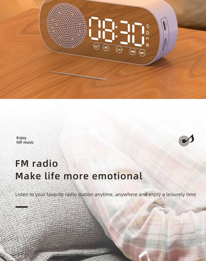 Mirror LED Alarm Clock with Bluetooth Speaker