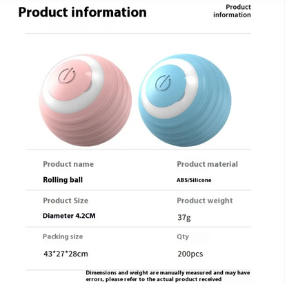 Smart Interactive Pet Ball - Rolls & Bounces on Its Own