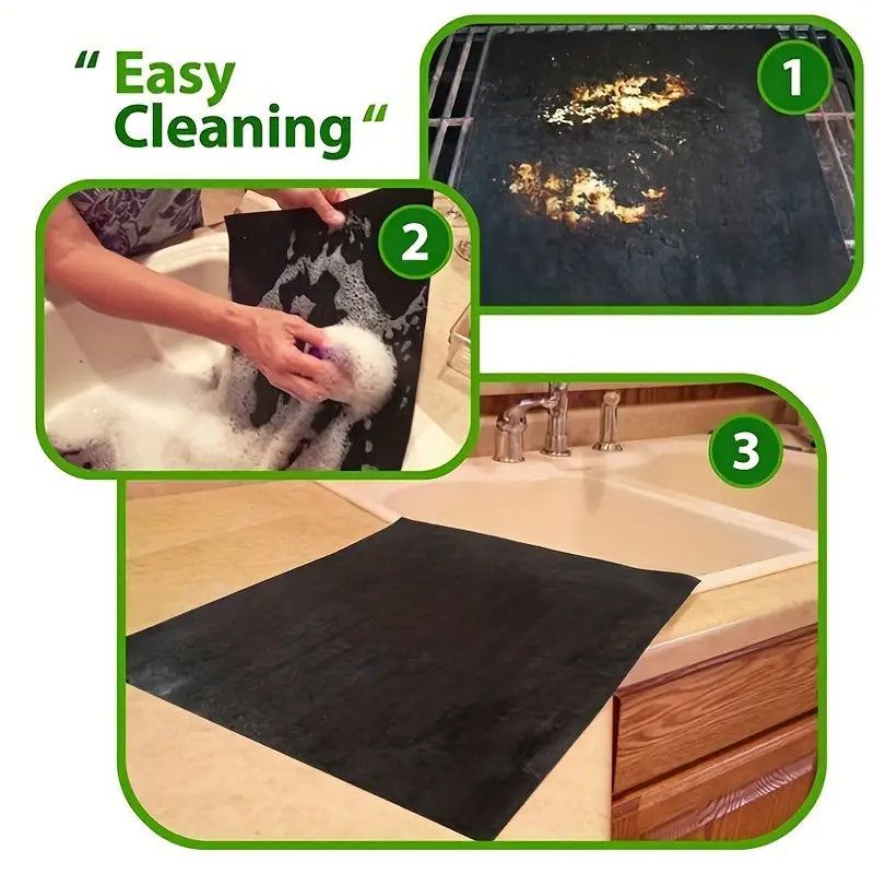 Non-Stick Grill Mat Set with Silicone Tongs