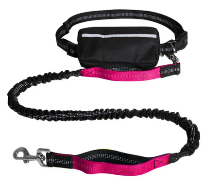 Hands-Free Reflective Dog Leash with Waist Pouch