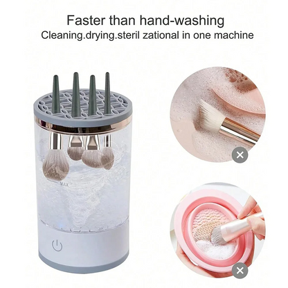 Electric Makeup Brush Cleaner - Wash and Dry Brushes in Seconds