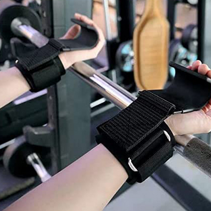 Weight Lifting Hooks with Padded Wrist Wraps (Pair)