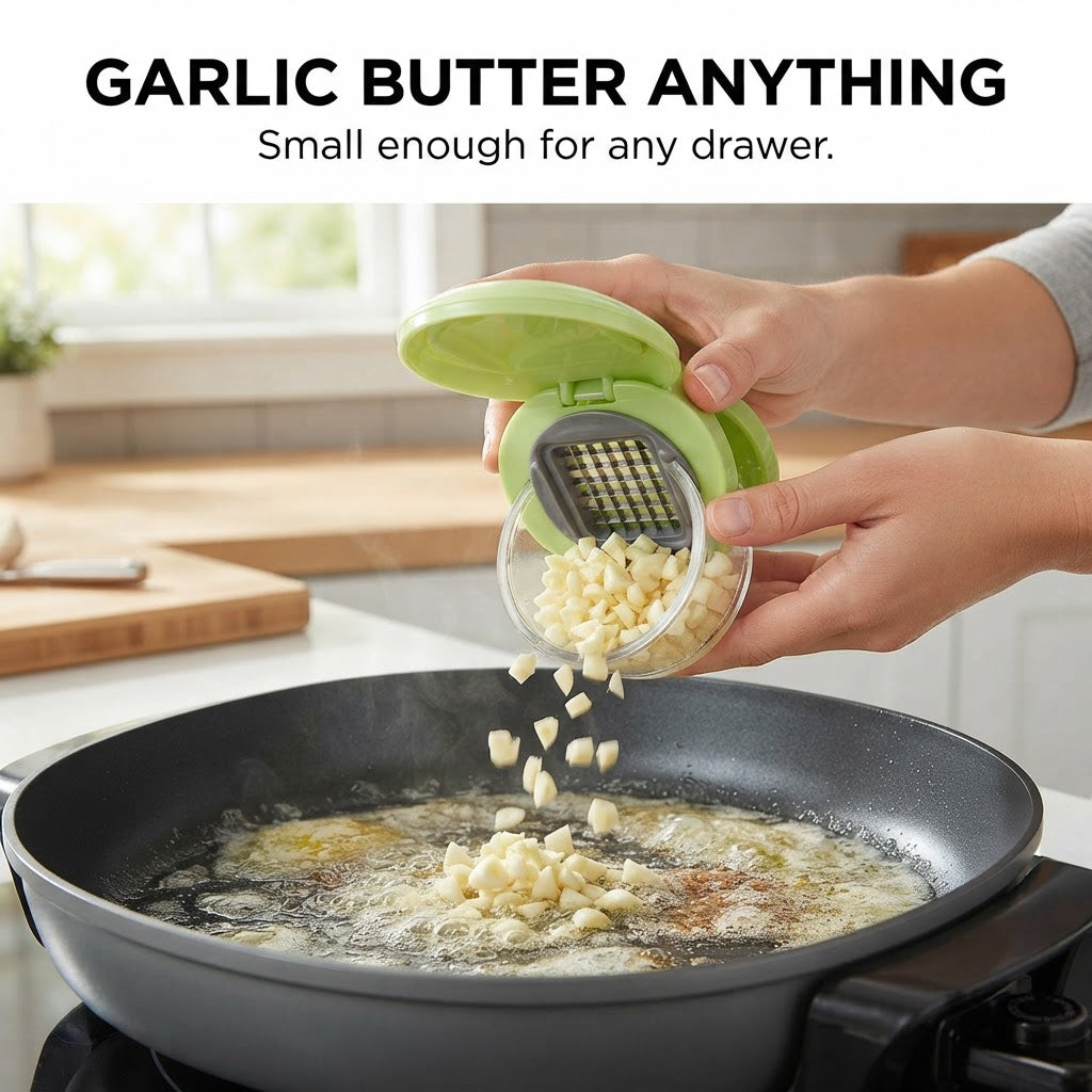Mini Garlic Crusher & Chopper - Garlic butter anything
