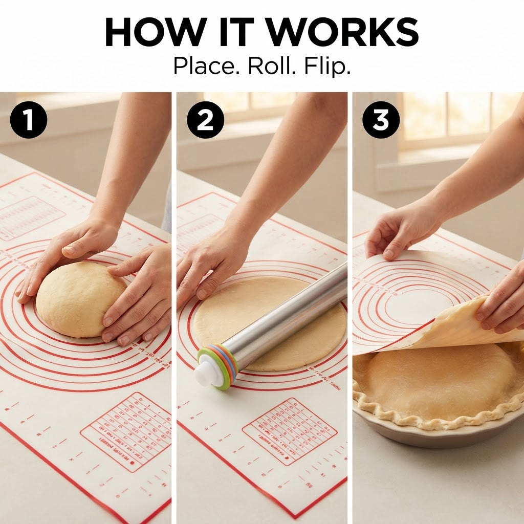 Silicone Baking & Pastry Mat - How it works