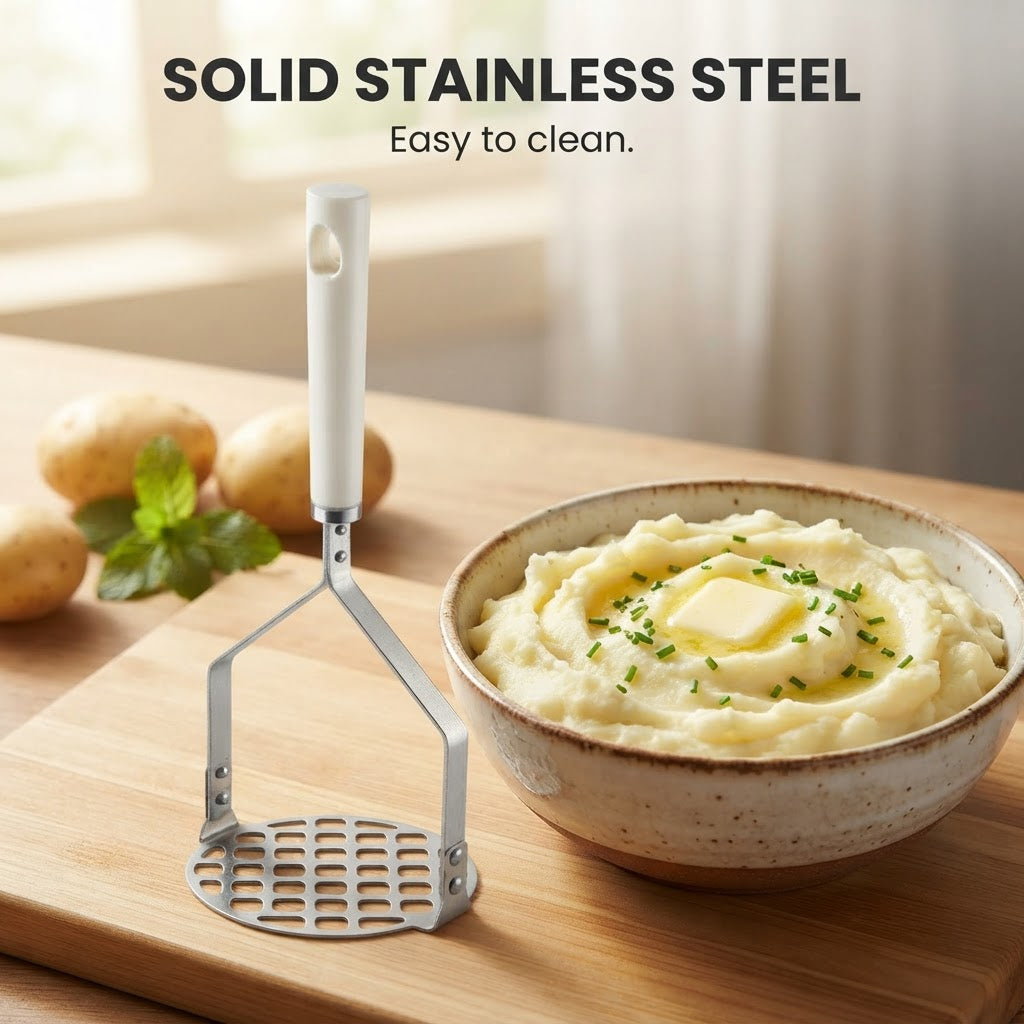 Stainless Steel Potato Masher - Solid stainless steel