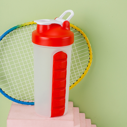 2-in-1 Protein Shaker with 7-Day Pill Organizer