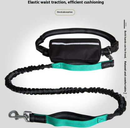 Hands-Free Reflective Dog Leash with Waist Pouch
