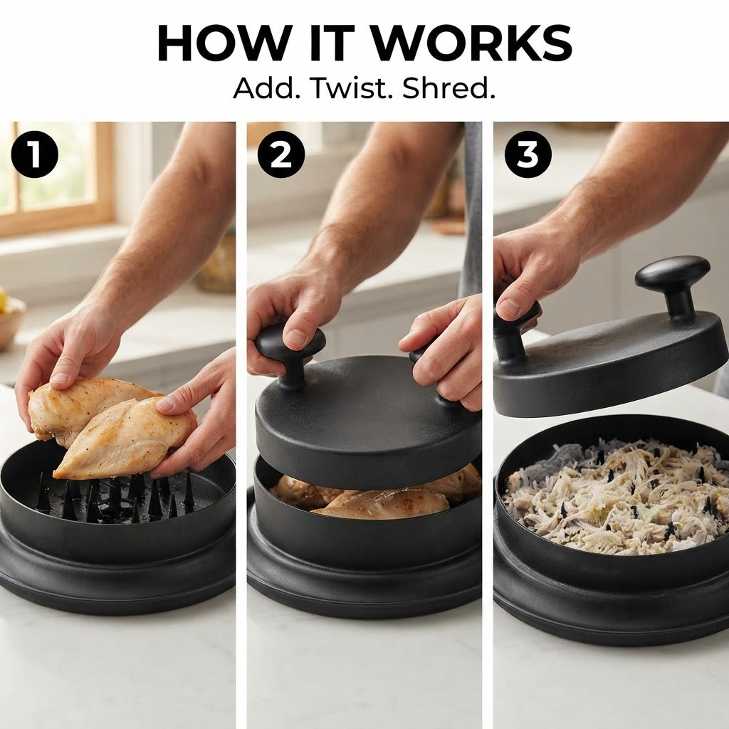 Meat Shredder Bowl - How it works