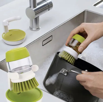 Soap Dispensing Dish Brush with Stand