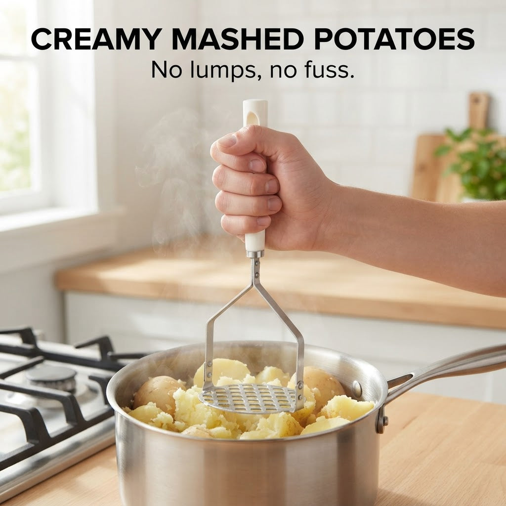 Stainless Steel Potato Masher - Creamy mashed potatoes