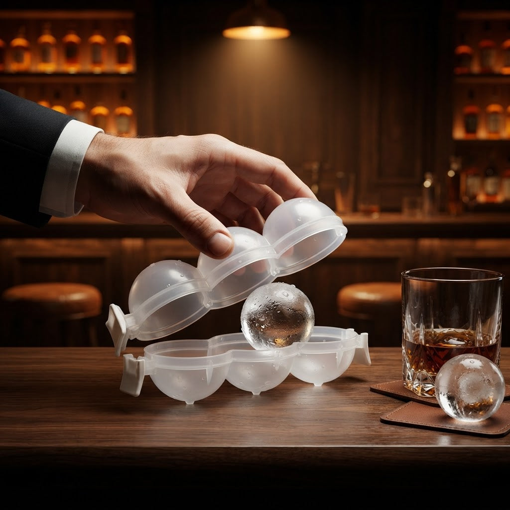 Ice Ball Maker in use