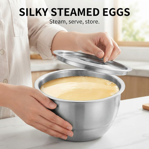 Stainless Steel Steaming Bowl - Silky steamed eggs