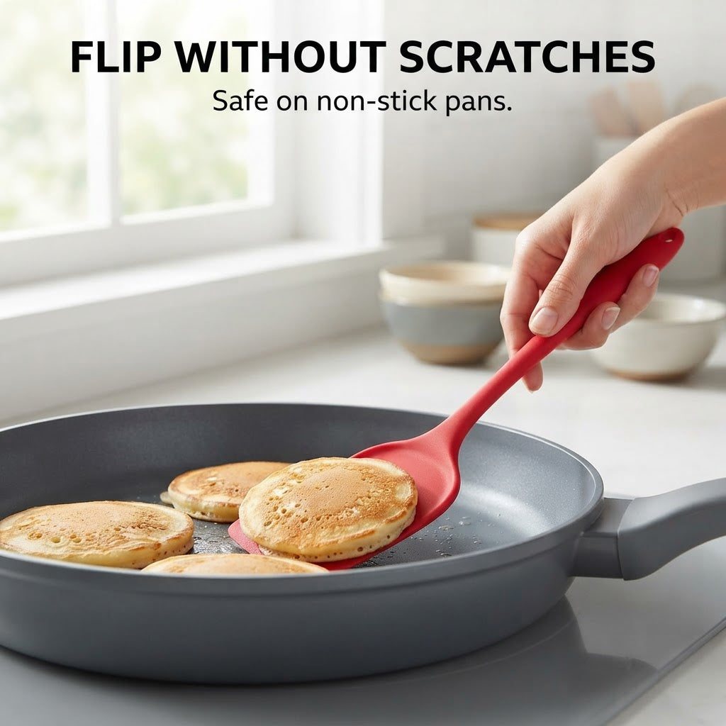 Heat-Resistant Silicone Spatula - Flip without scratches