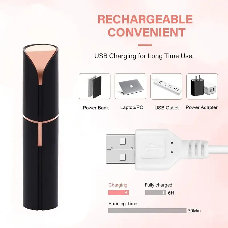Rechargeable Facial Hair Remover with LED Light